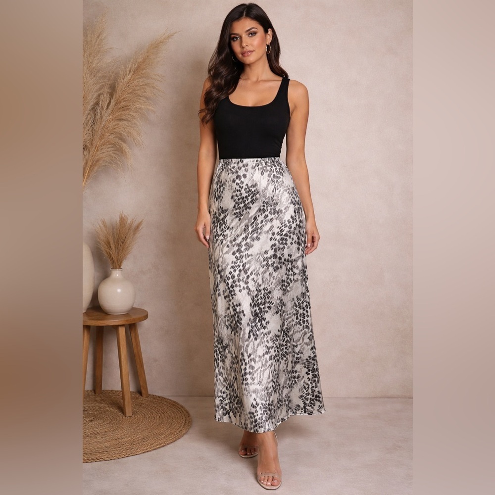 Express Animal Print Midi elegant stylish Skirt Women's XS
